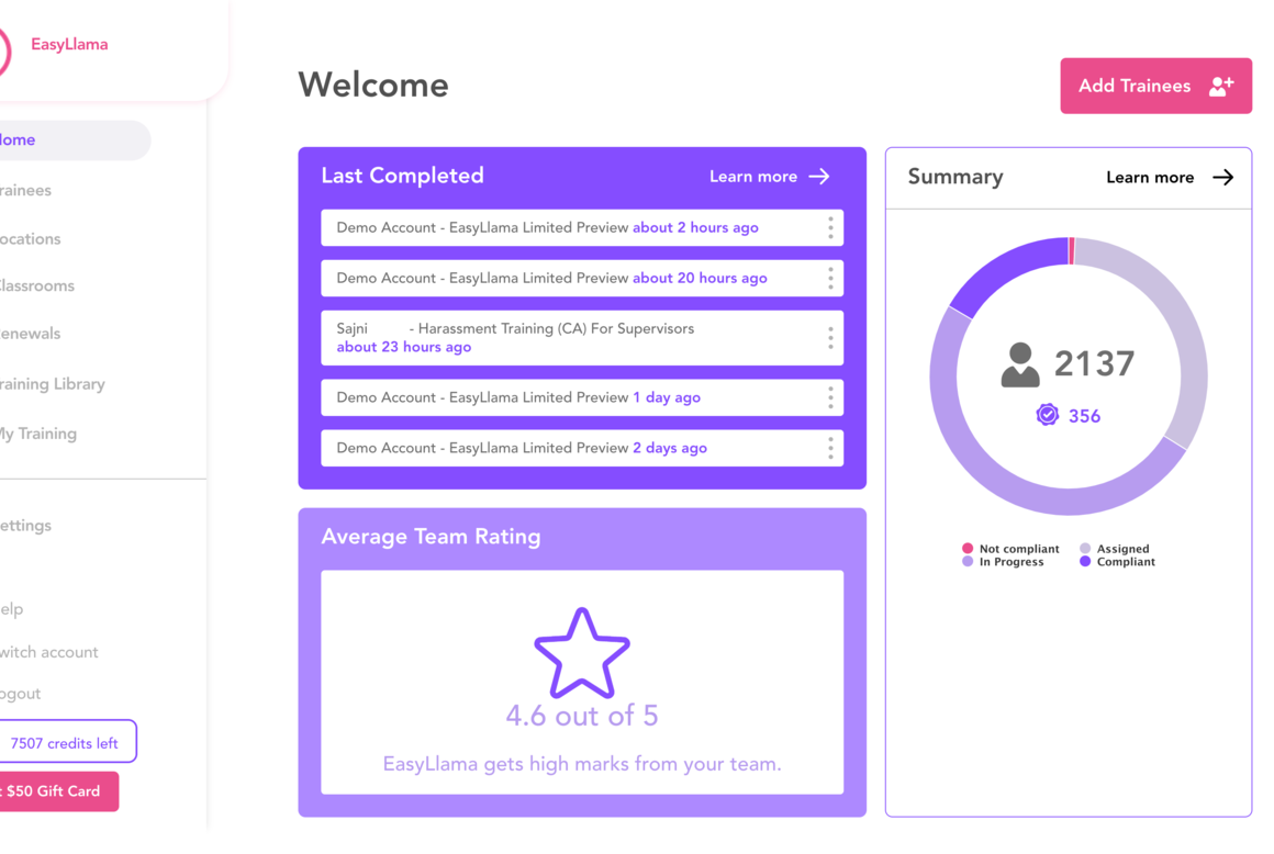 EasyLlama Dashboard