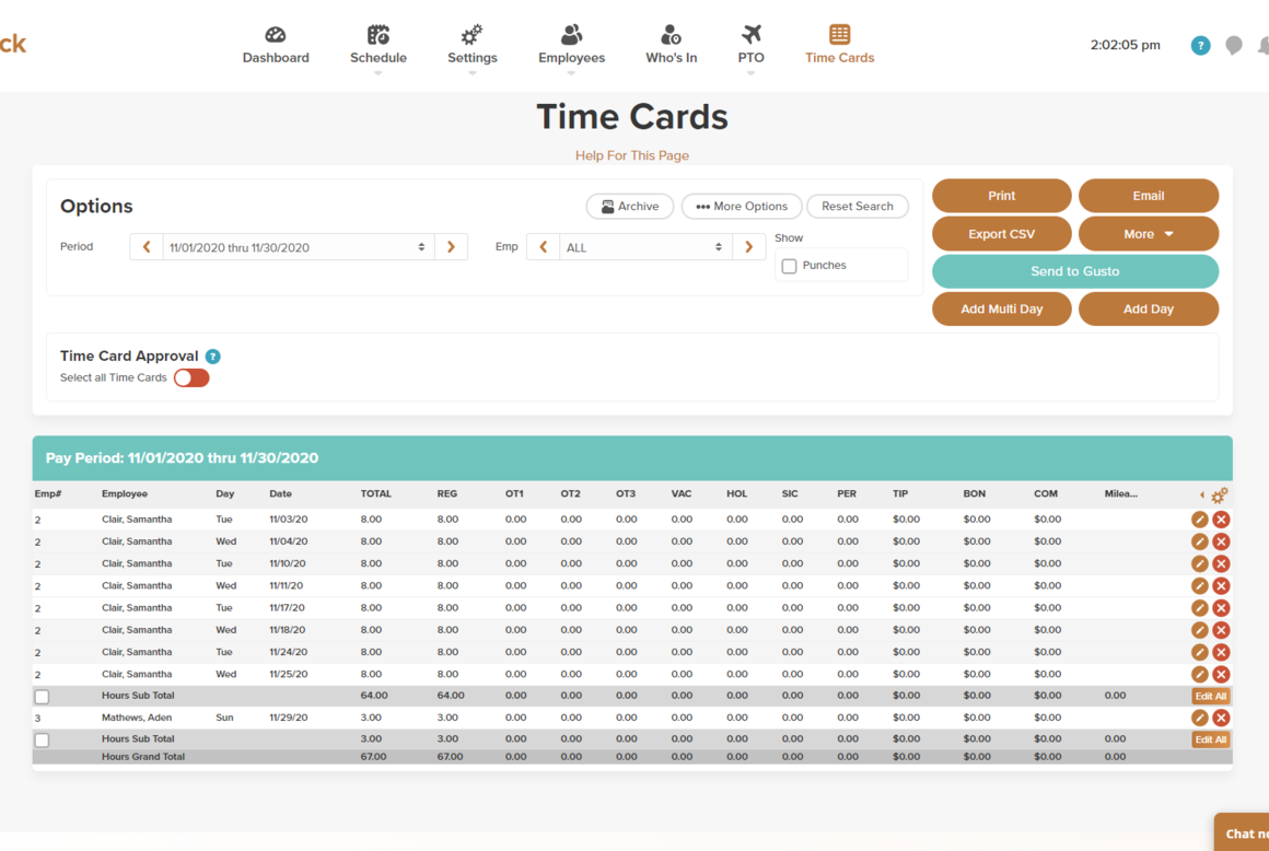 OnTheClock integration