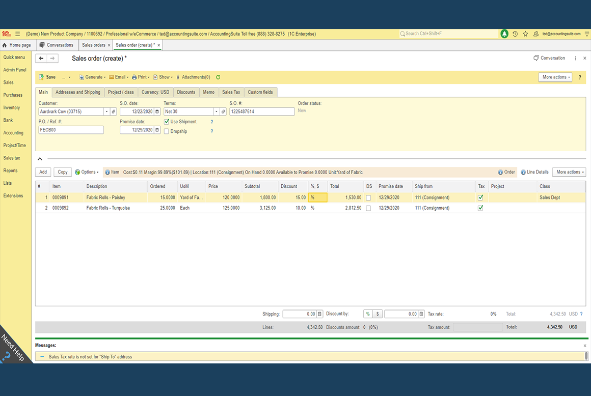 AccountingSuite application