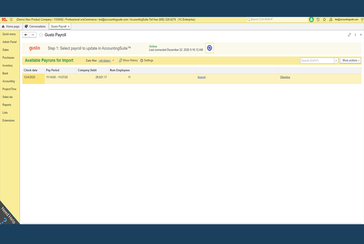 AccountingSuite integration