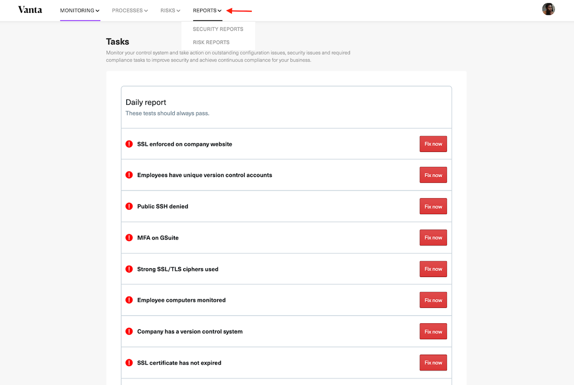 Daily Tasks Report
