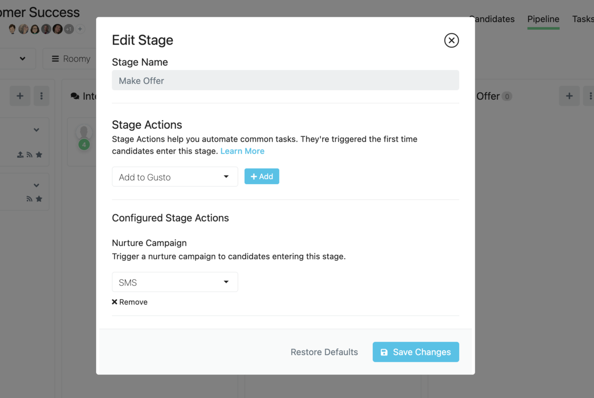 Edit Pipeline Stage