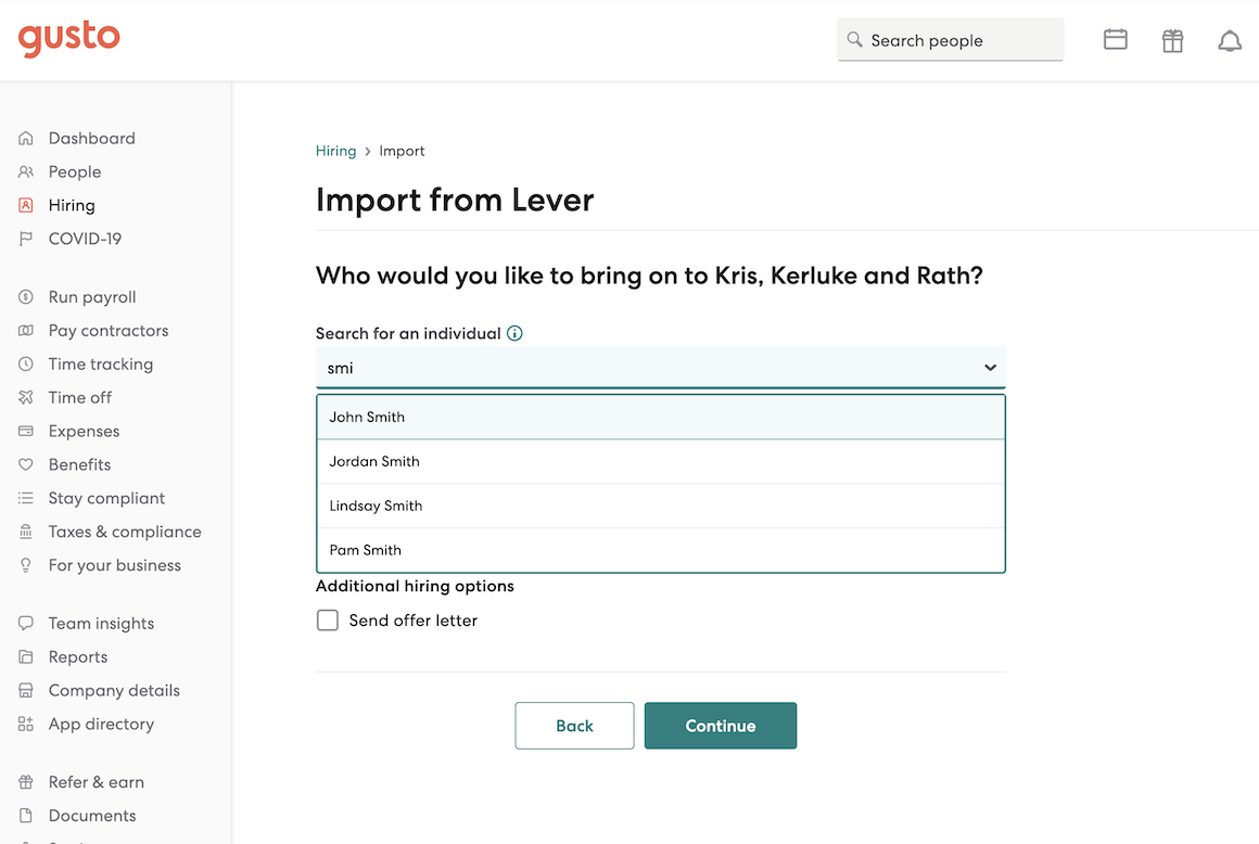 Lever demo
