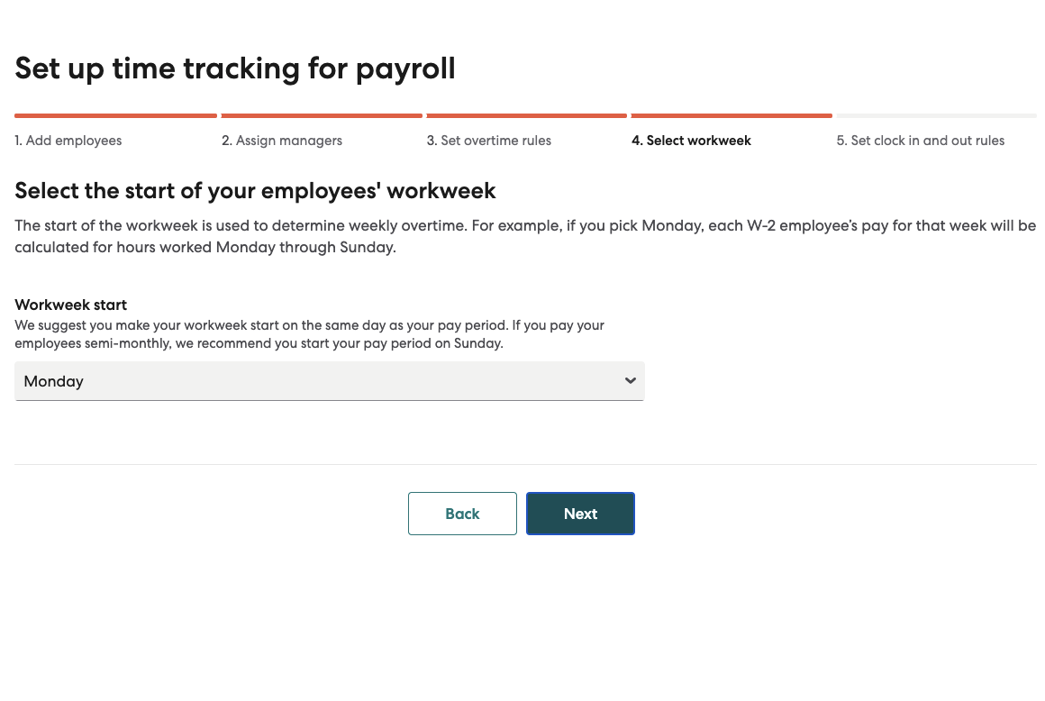 Fourth step in Time Tracking flow