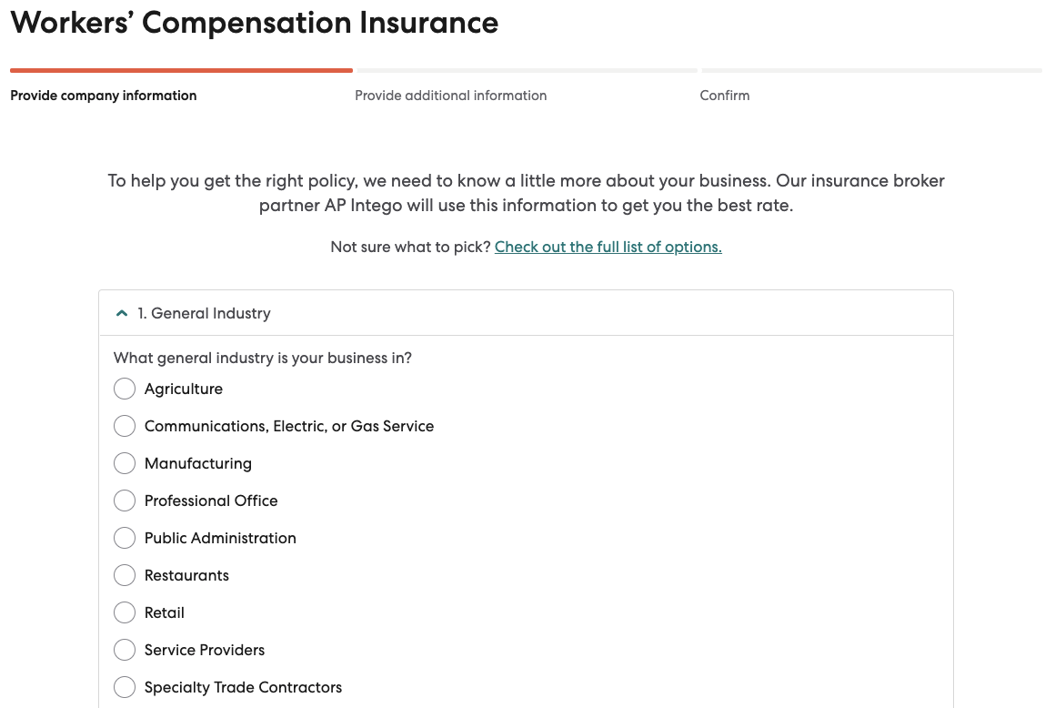 Third step in the Workers Comp flow