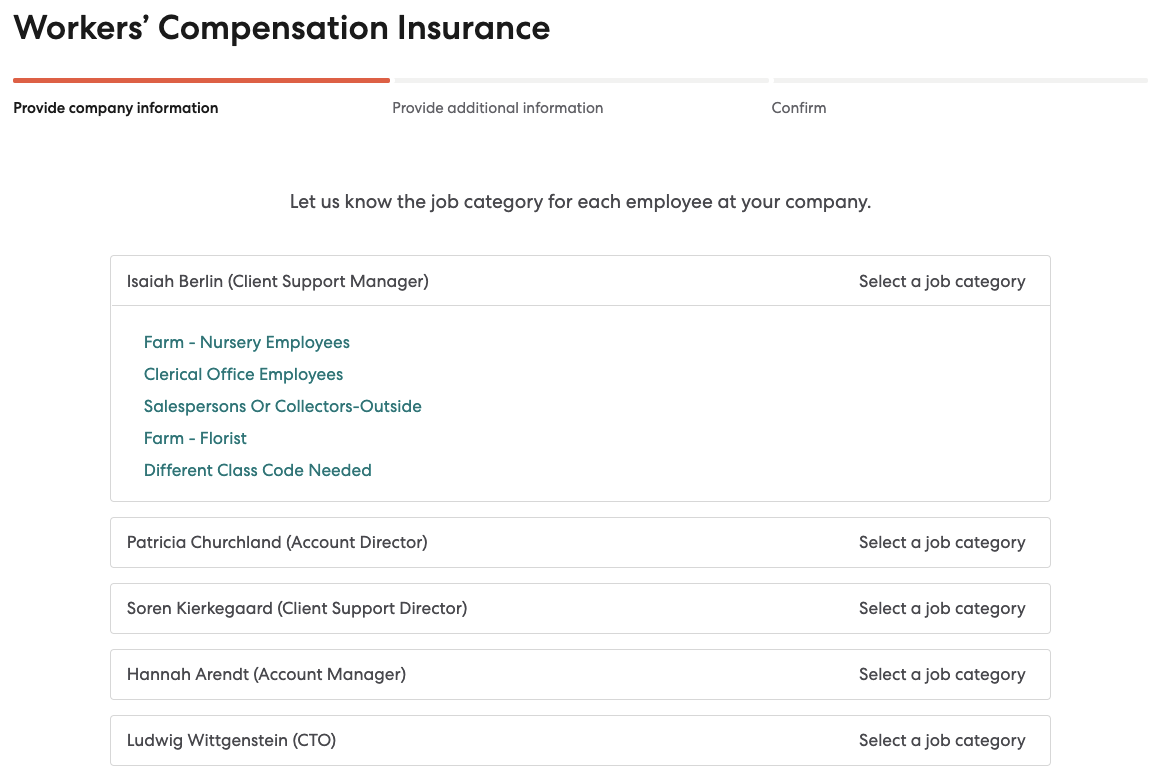Fourth step in the Workers Comp flow