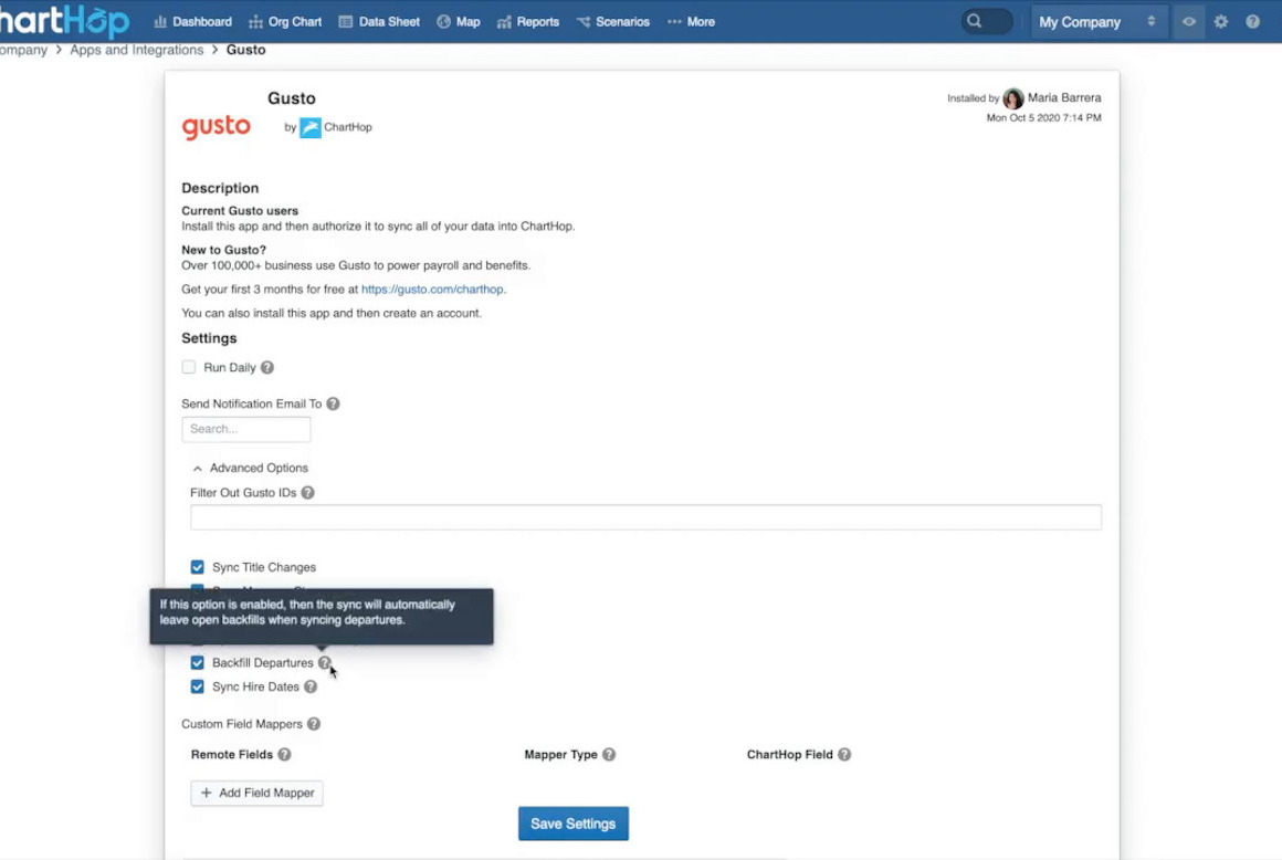 ChartHop Integration Overview