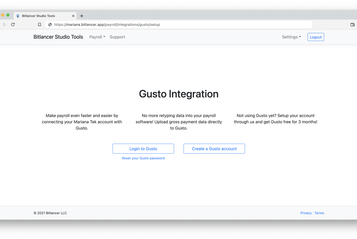 Setting up the Gusto integration