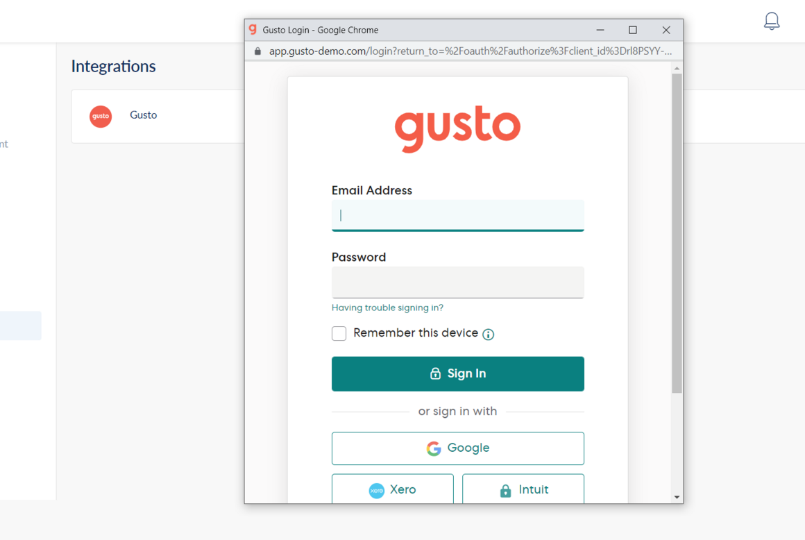 Connect to Gusto
