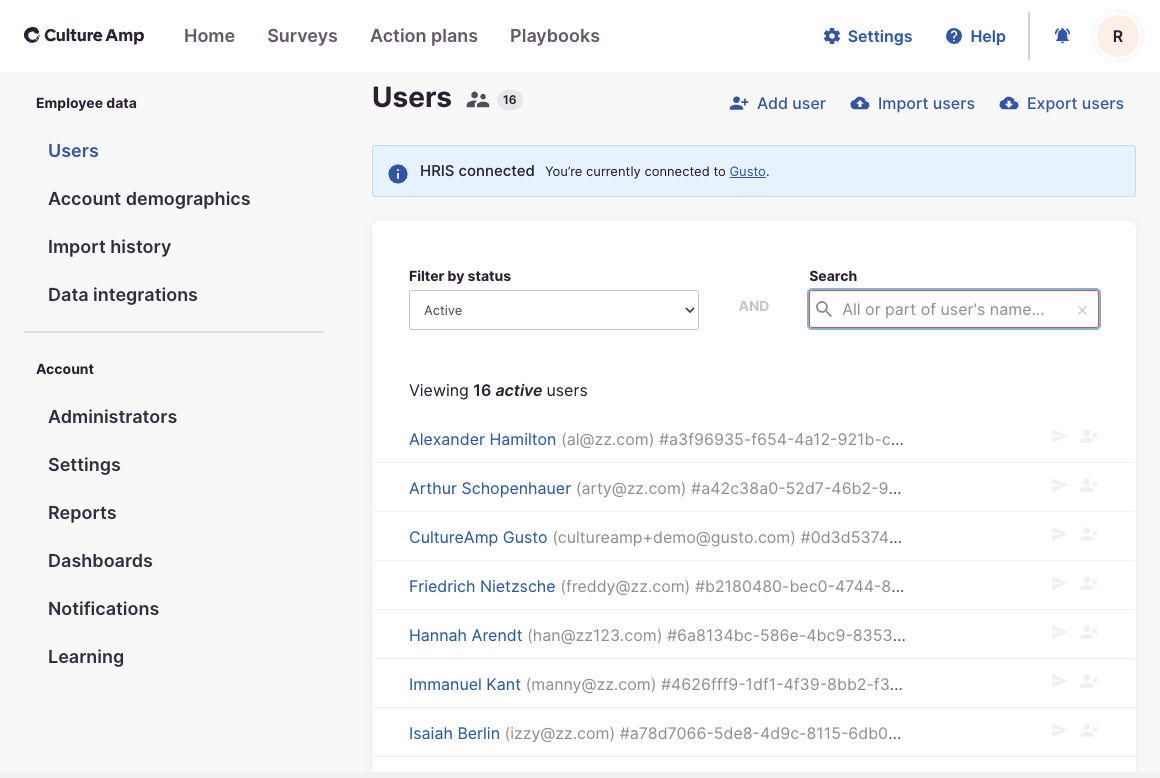 Importing employees from Gusto