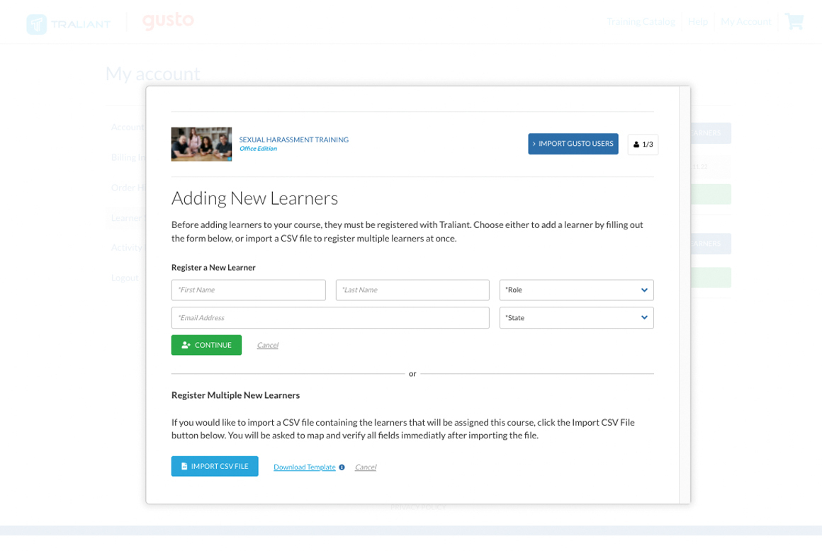 Add new learners