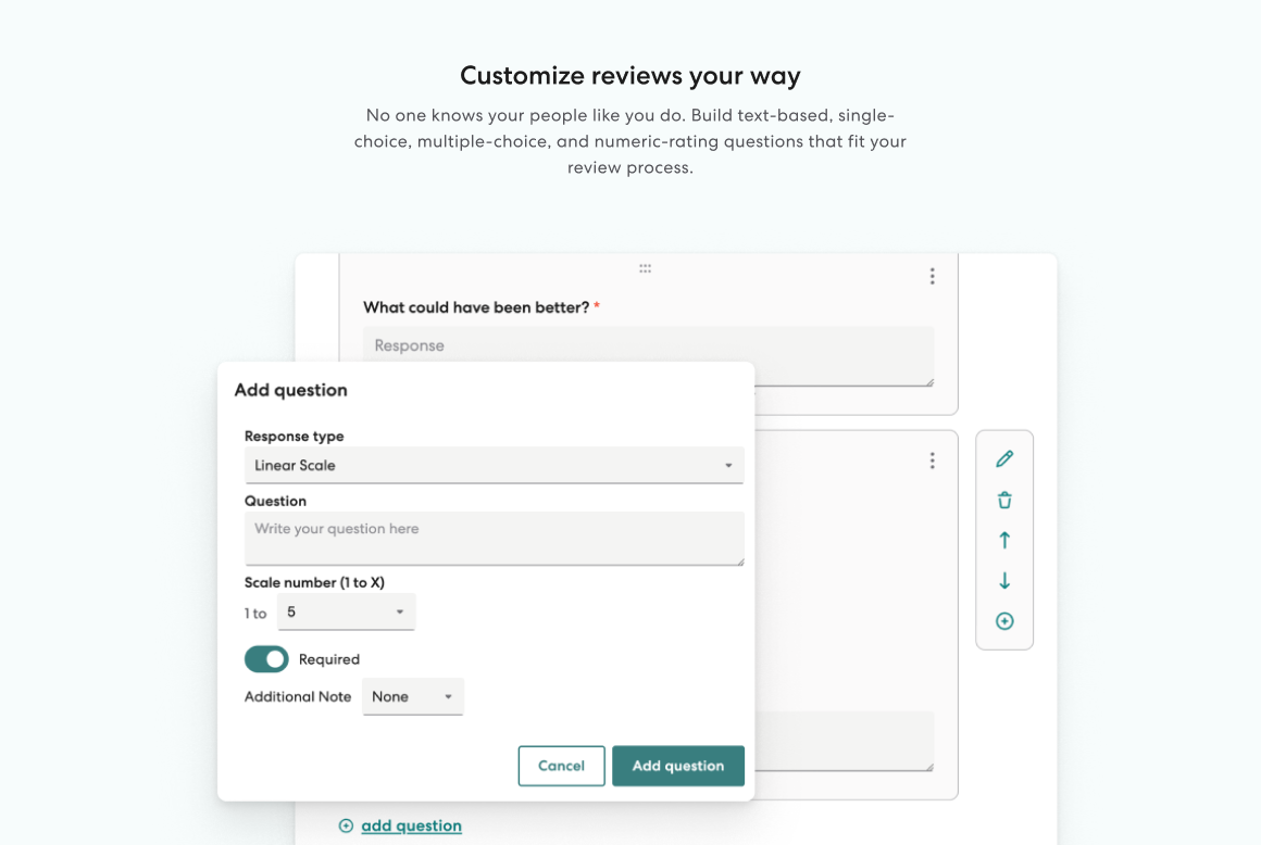 Customizing reviews