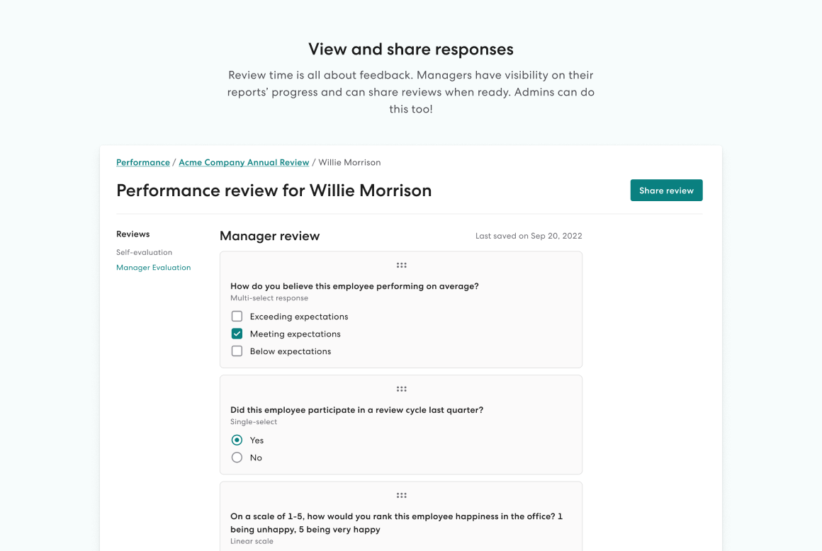 Viewing and sharing reviews