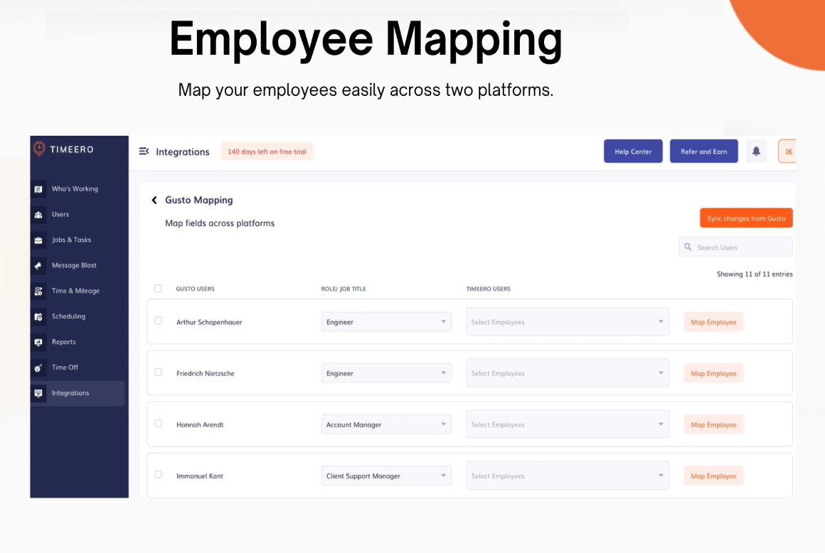 Employee mapping