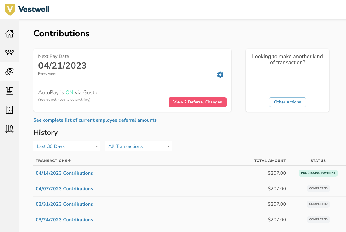 Contributions page