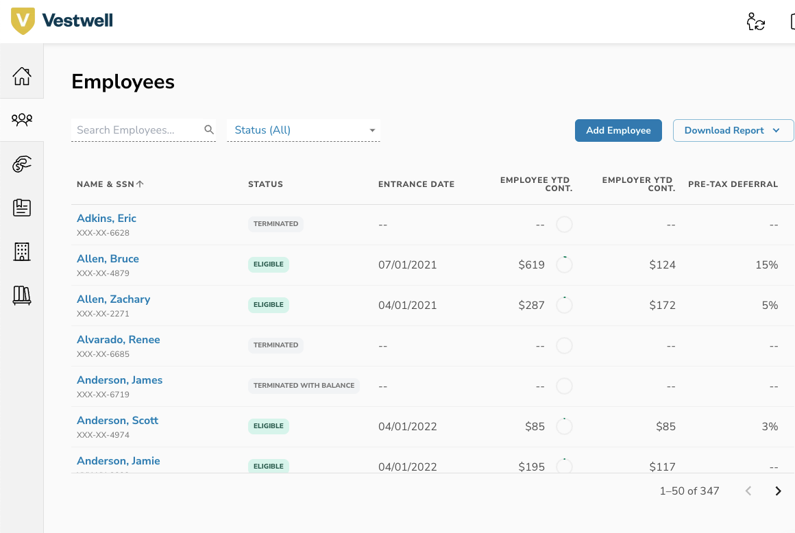 Employee roster