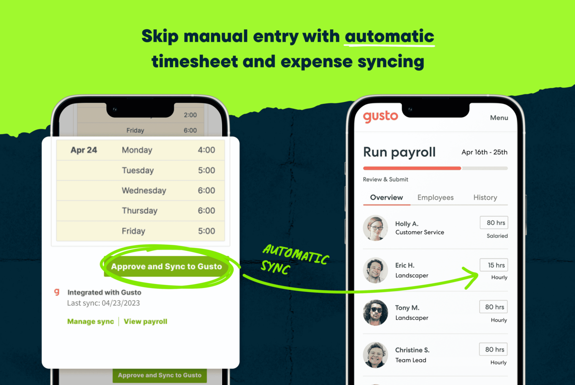 Timesheet sync