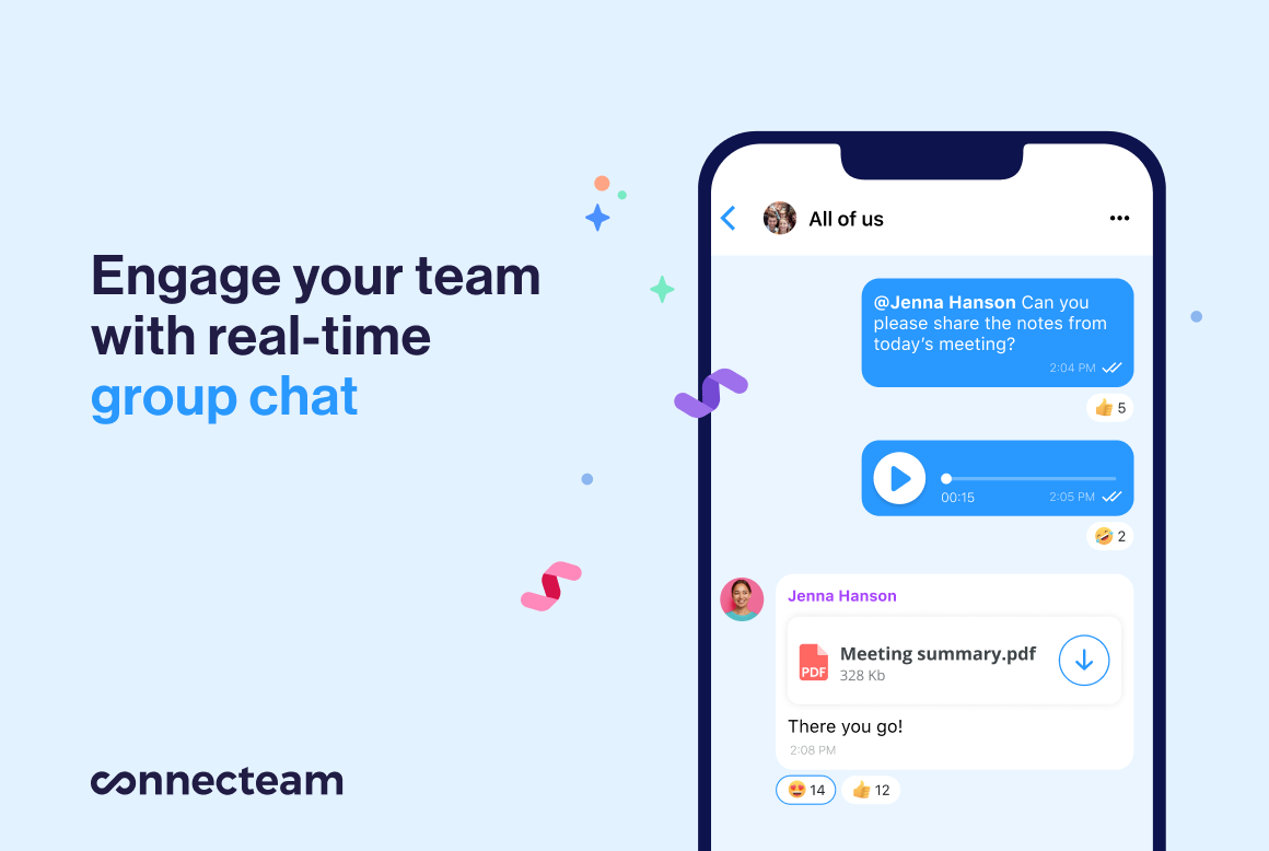 engage your team with real-time group chat