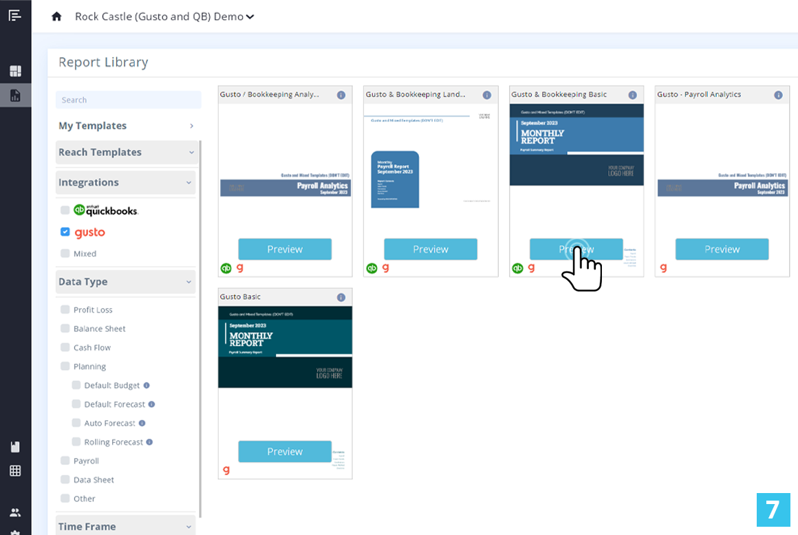 reach reporting template library