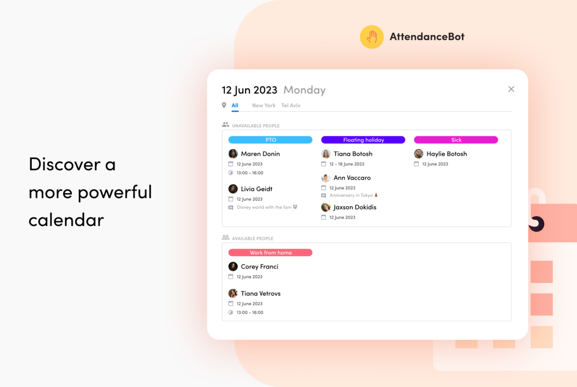 attendancebot calendar