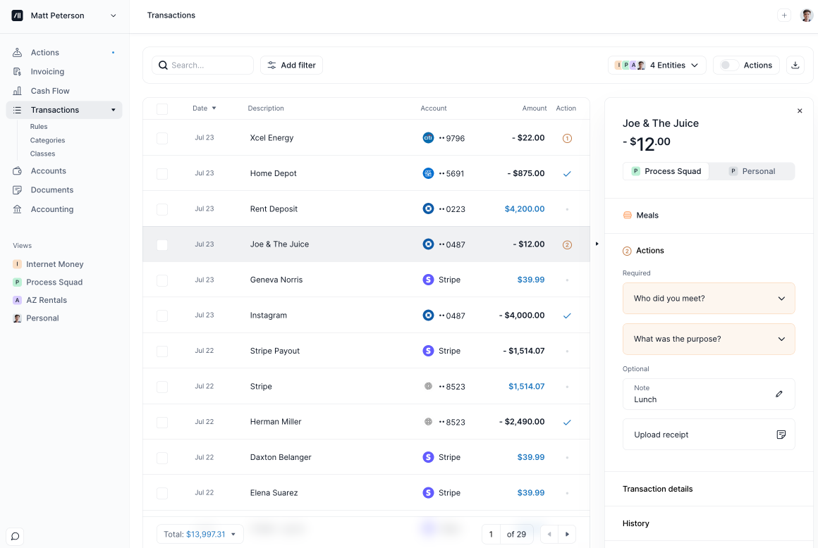 Transactions in Kick