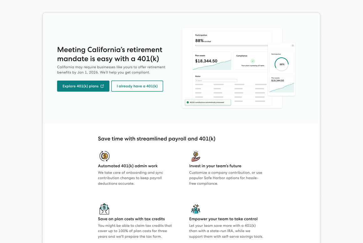 Landing page